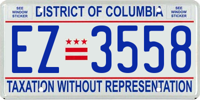 DC license plate EZ3558