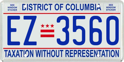 DC license plate EZ3560