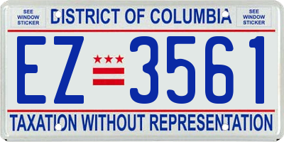 DC license plate EZ3561