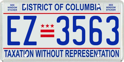 DC license plate EZ3563