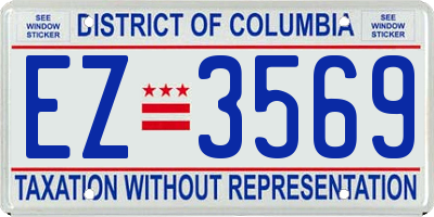 DC license plate EZ3569