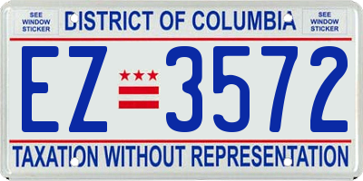 DC license plate EZ3572