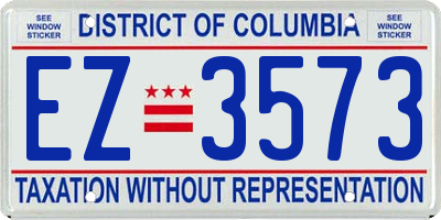 DC license plate EZ3573