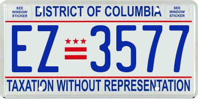 DC license plate EZ3577