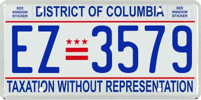 DC license plate EZ3579