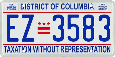 DC license plate EZ3583