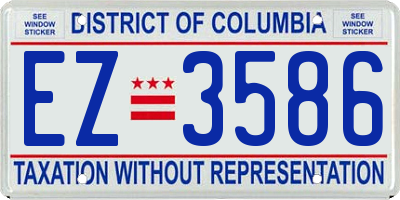 DC license plate EZ3586