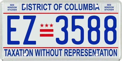 DC license plate EZ3588