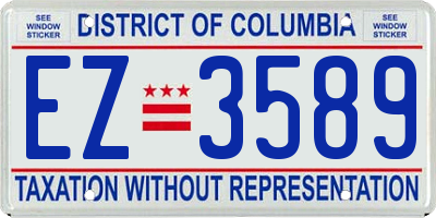 DC license plate EZ3589