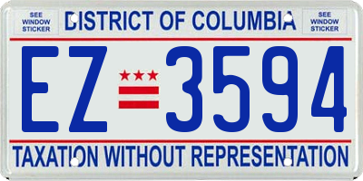 DC license plate EZ3594