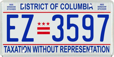 DC license plate EZ3597