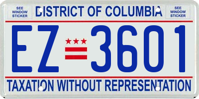 DC license plate EZ3601