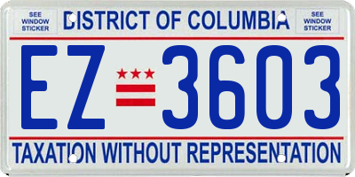 DC license plate EZ3603