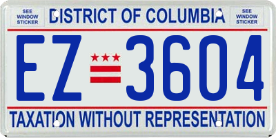 DC license plate EZ3604