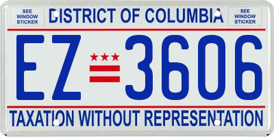 DC license plate EZ3606