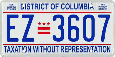 DC license plate EZ3607