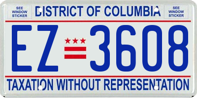 DC license plate EZ3608