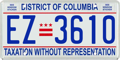 DC license plate EZ3610