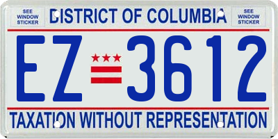 DC license plate EZ3612