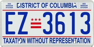 DC license plate EZ3613