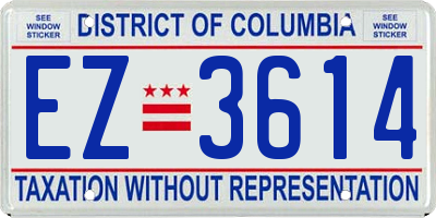 DC license plate EZ3614