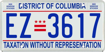 DC license plate EZ3617