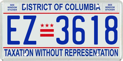 DC license plate EZ3618