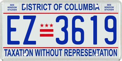 DC license plate EZ3619