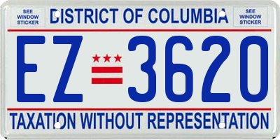 DC license plate EZ3620