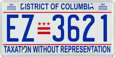 DC license plate EZ3621