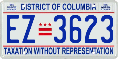 DC license plate EZ3623