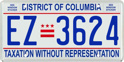 DC license plate EZ3624