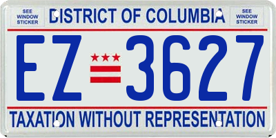 DC license plate EZ3627