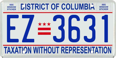 DC license plate EZ3631