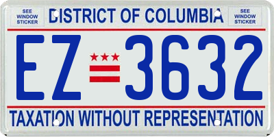 DC license plate EZ3632