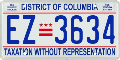 DC license plate EZ3634