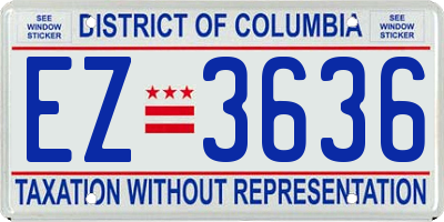 DC license plate EZ3636