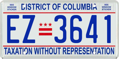 DC license plate EZ3641