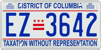 DC license plate EZ3642