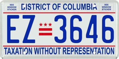 DC license plate EZ3646