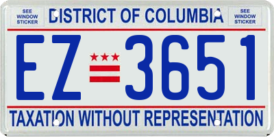 DC license plate EZ3651