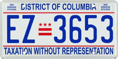 DC license plate EZ3653