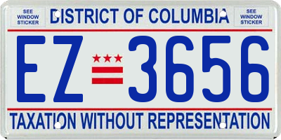 DC license plate EZ3656