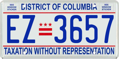 DC license plate EZ3657