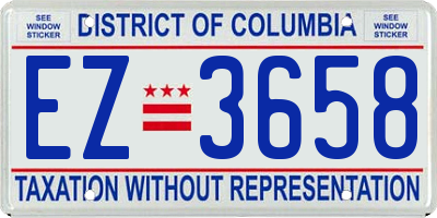 DC license plate EZ3658