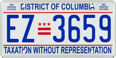 DC license plate EZ3659