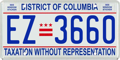 DC license plate EZ3660