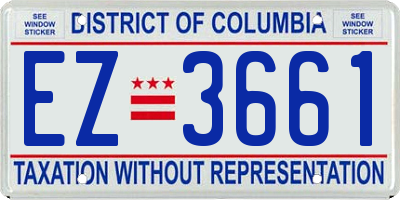 DC license plate EZ3661