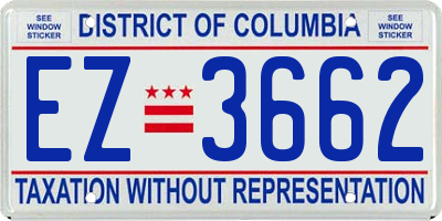 DC license plate EZ3662