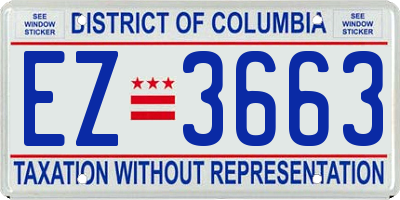 DC license plate EZ3663